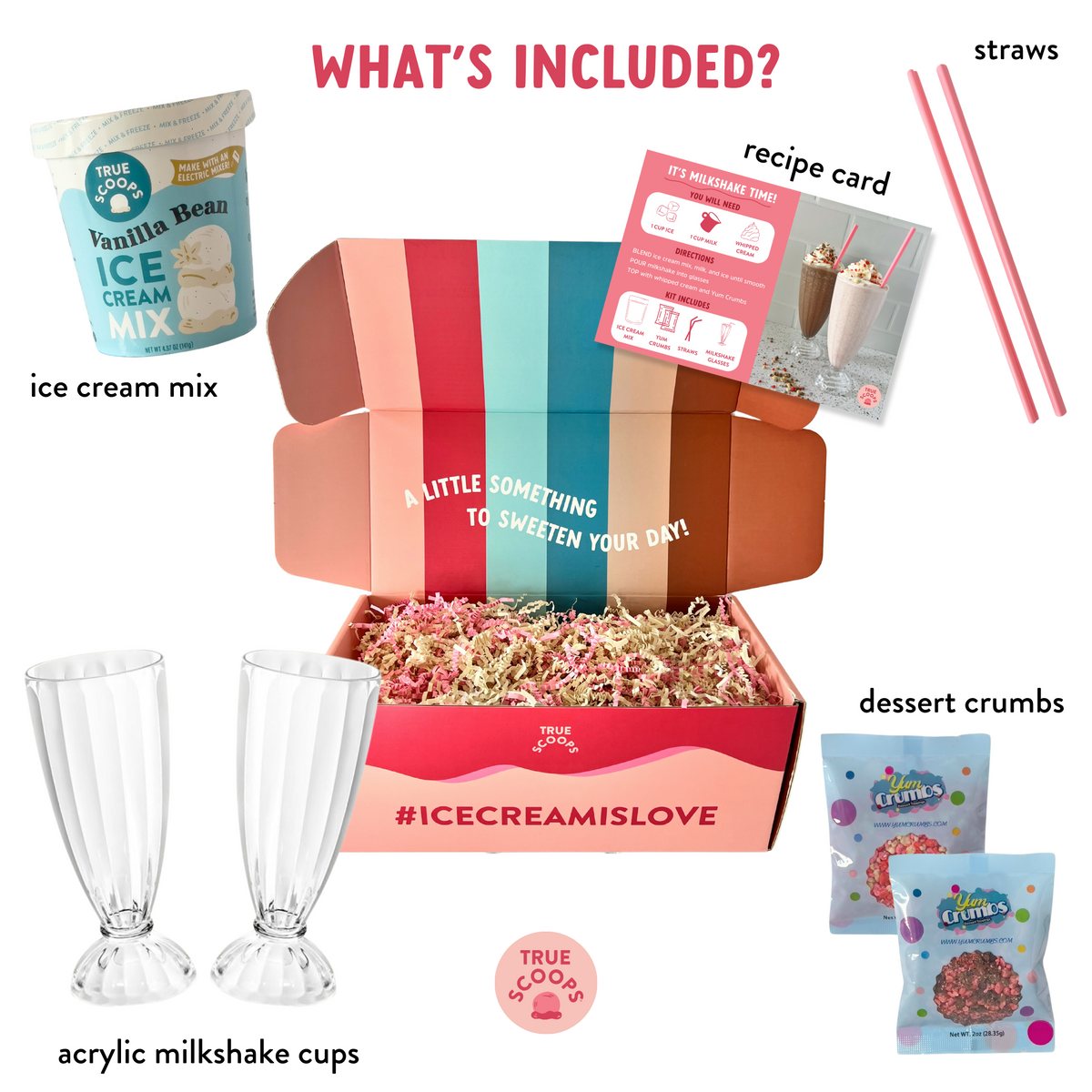 True Scoops DIY milkshake kit contents